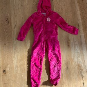 Roxy, fleece onesie, pink, size 6-7